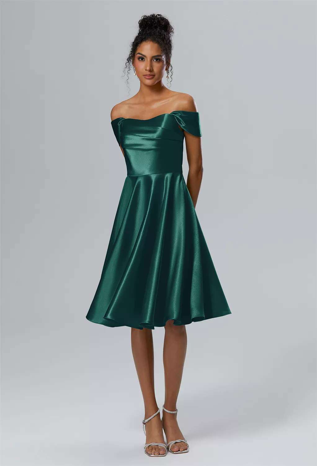 AW Yasmin Hunter Green  Cocktail Wedding Guest Dresses